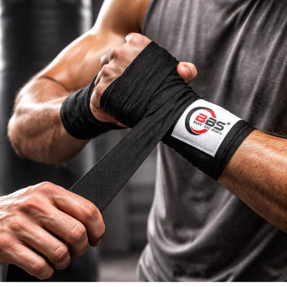 Busy Bee Sports Boxing Hand Wraps 180" – Elastic Cotton MMA, Muay Thai & Kickboxing Wraps – Thumb Loop & Hook & Loop Closure – Wrist & Knuckle Support (Pair)