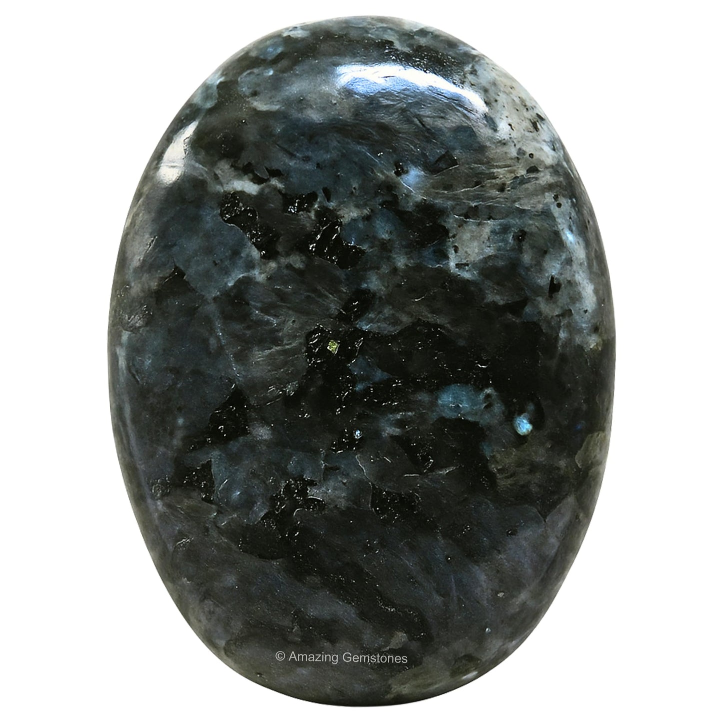 Amazing Gemstone Larvikite Crystals and Healing Stones - Large Palm Stone Crystals Piedra - Crystal for Good Luck, Balanced Positive Energy, Meditation - Unique Stocking Stuffers, Gifts for Women, Men