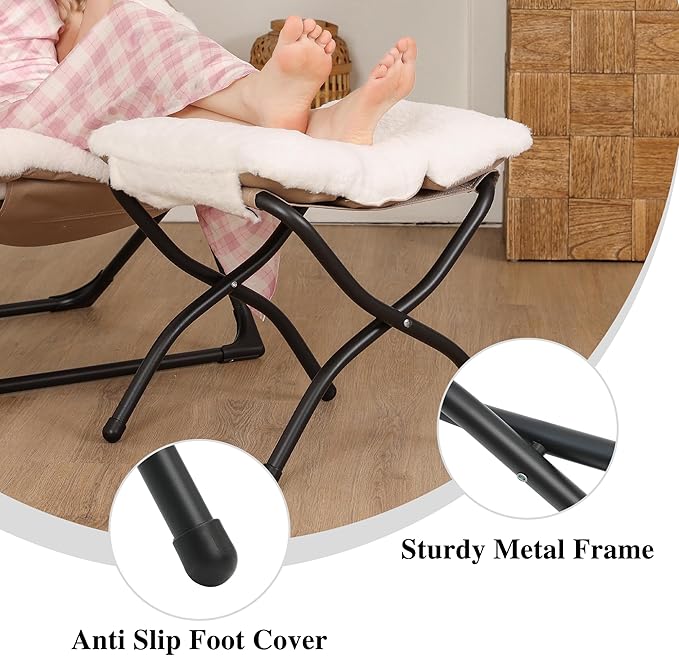 15" Folding Ottoman, Foldable Footrest Stool, Small Foot Stool