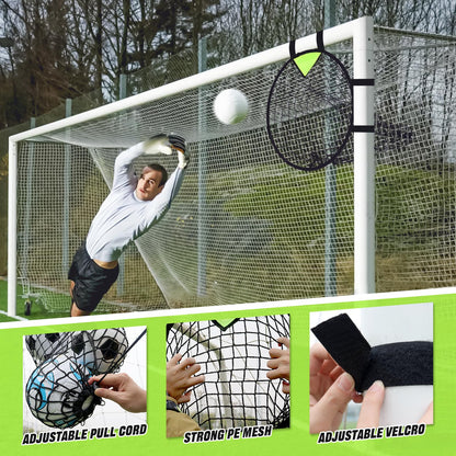 BOHEN Soccer Targets Goal Set of 2pc - Pop-up Portable Top Bins Target - Shooting Accuracy Training Soccer Goal for Endless Fun and Skill Building with Carrying Bag (18" Diameter, Green)