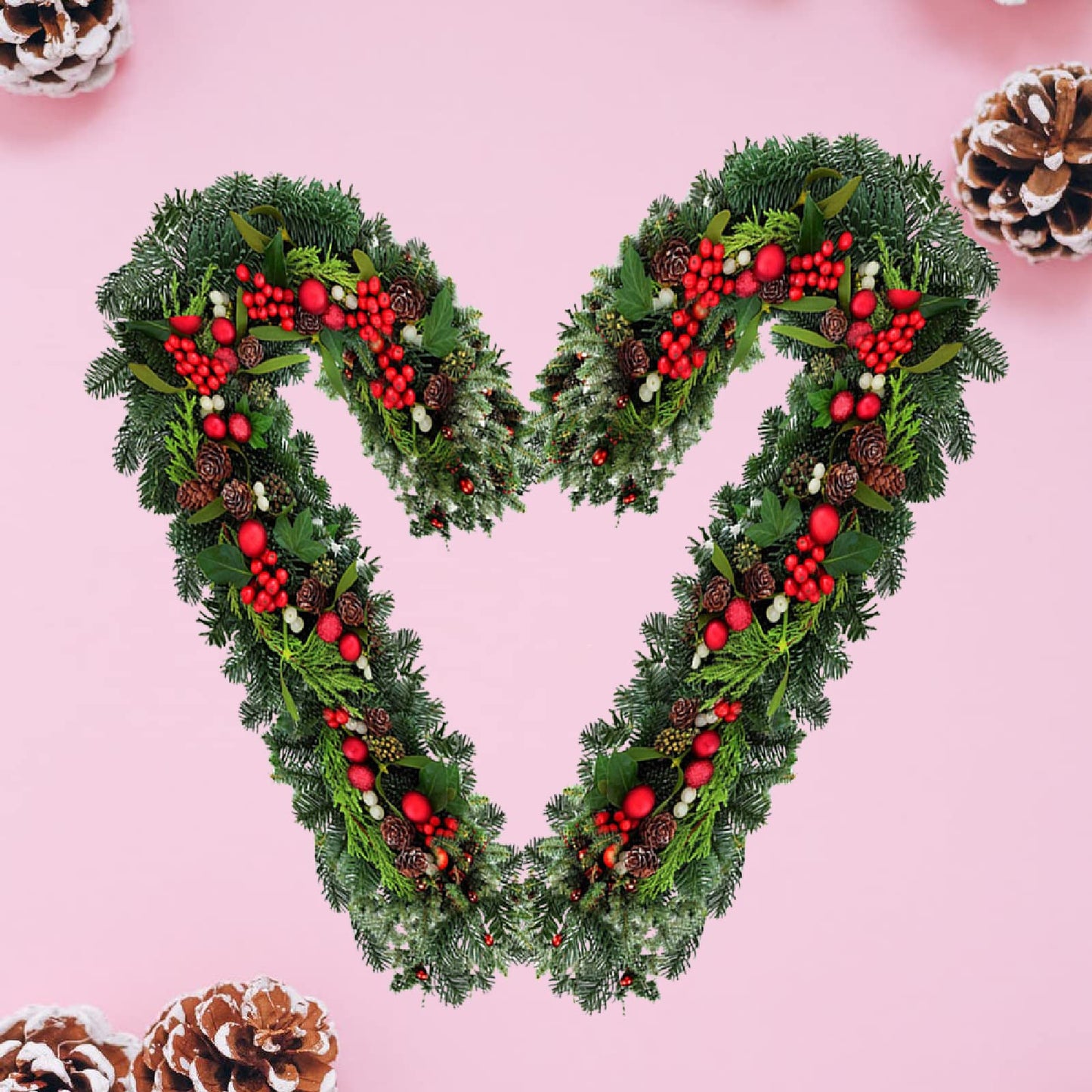 SOHAIL Candy Cane Shaped Wire Wreath Frame,Metal Floral Flower Wreath Frames Form J Letter Making Rings for DIY Christmas New Year Party Home Outdoor Ornaments Decor (16 inch,2PCS)