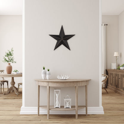 The Hearthside Collection CWI Gifts Metal Barn Star - 12" Galvanized Hanging Star - Farmhouse Wall Decor - Black - 1, 12 X 12 X 2