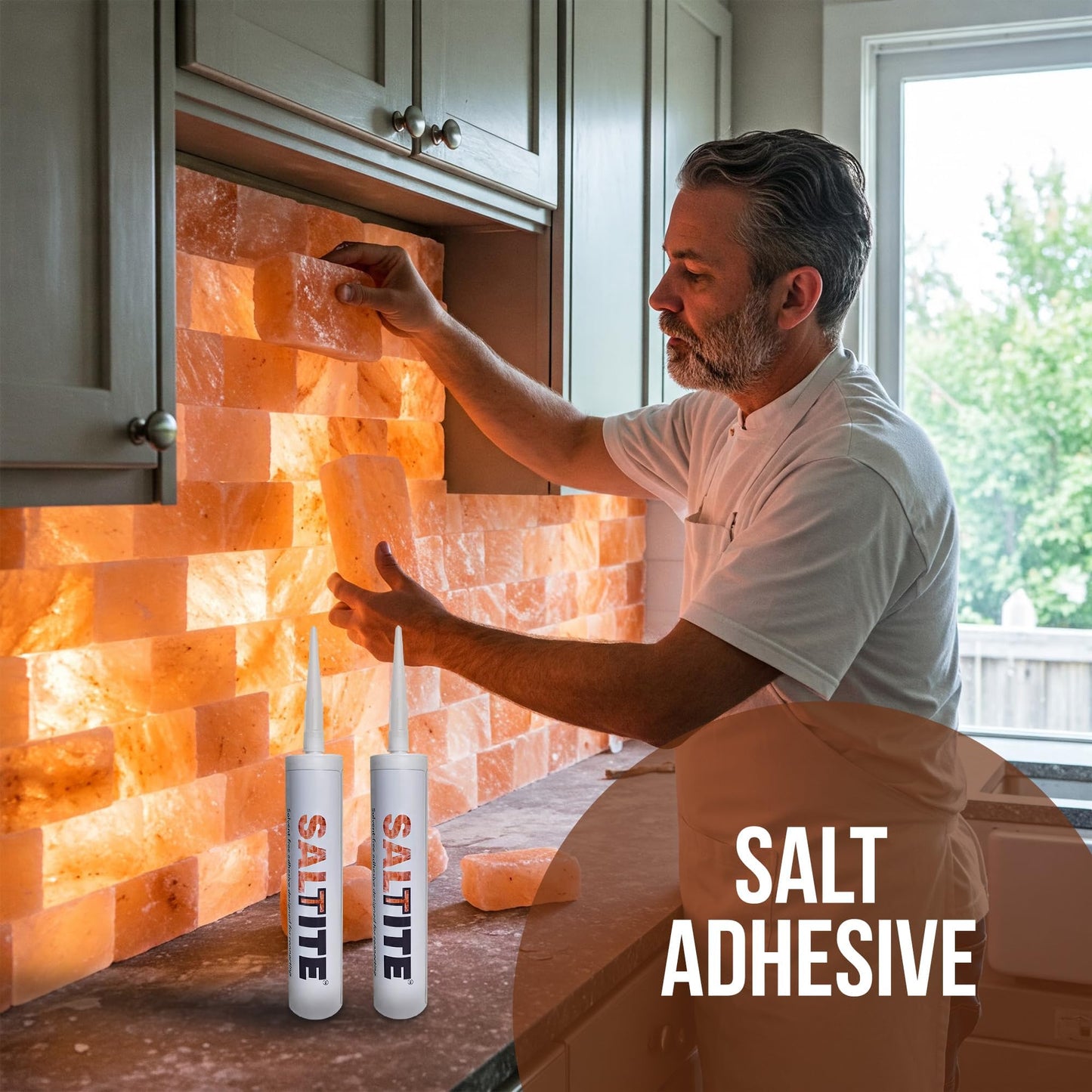 Himalayan Transparent Salt Glue for Salt Bricks and Tiles, Strong Adhesive for Building Pink Salt Walls