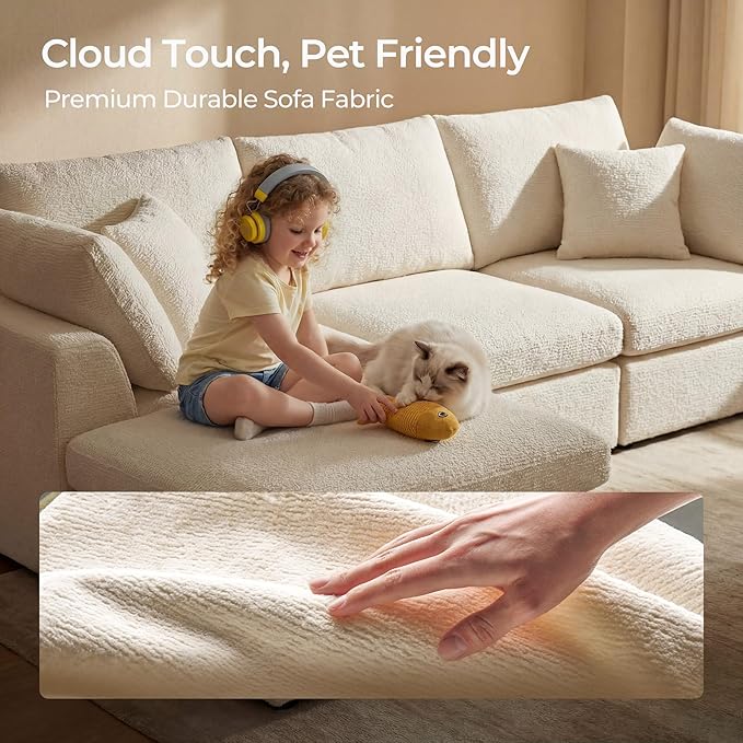 Amsleekey 108" Cloud Sectional Couches,