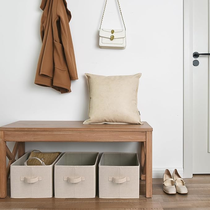 StorageWorks Foldable Shelf Organizer Bins, Closet Storage Baskets