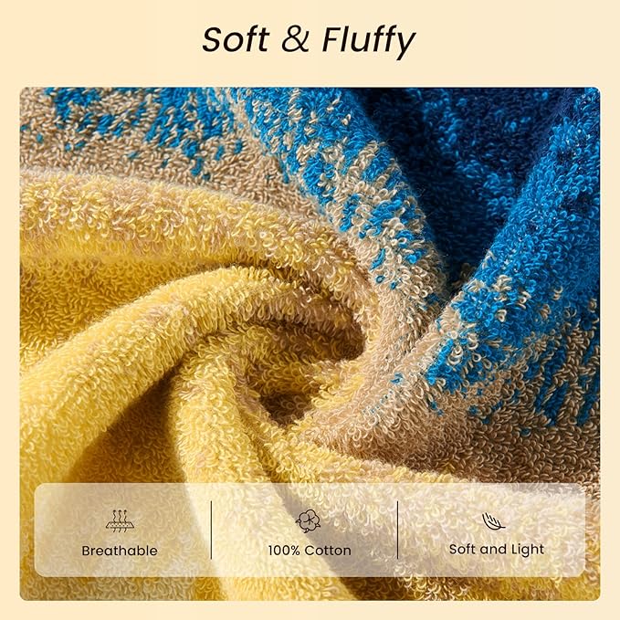 SEMAXE 18-Pack Bath Towel Set Include 6 Bath Towels, 6 Hand Towels, 6 Wash