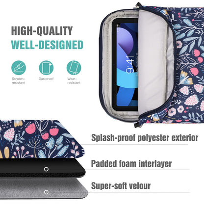 TiMOVO 9-11 Inch Tablet Sleeve Bag with Shoulder Strap for iPad 11-inch A16 2025, iPad 10.9"/10.2" | Air 11/5th/4th Gen. 10.9", Galaxy Tab A9 Plus 11", Colorful Flower