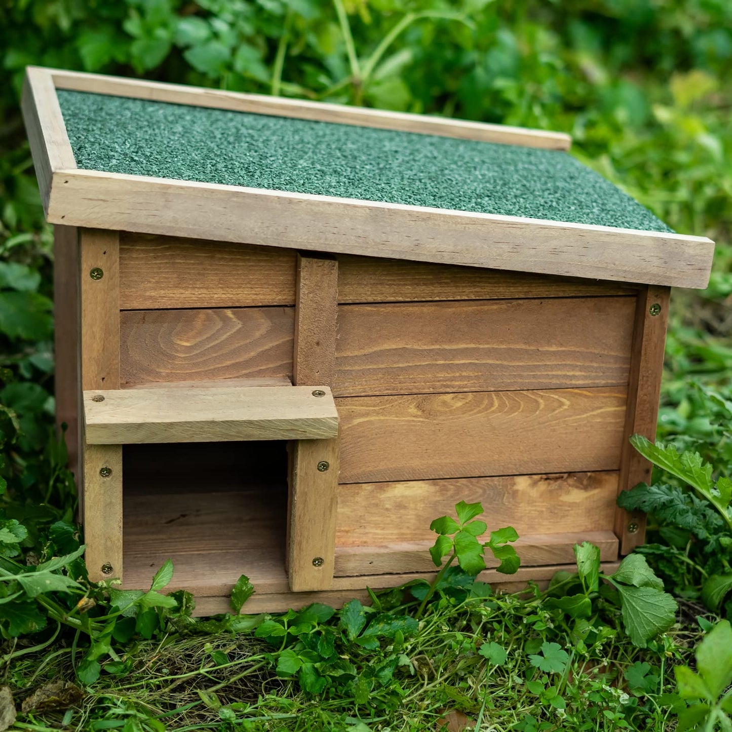 Woodside Hedgehog House & Hibernation Shelter, Safe & Secure Predator Proof Outdoor Habitat/Feeding Station