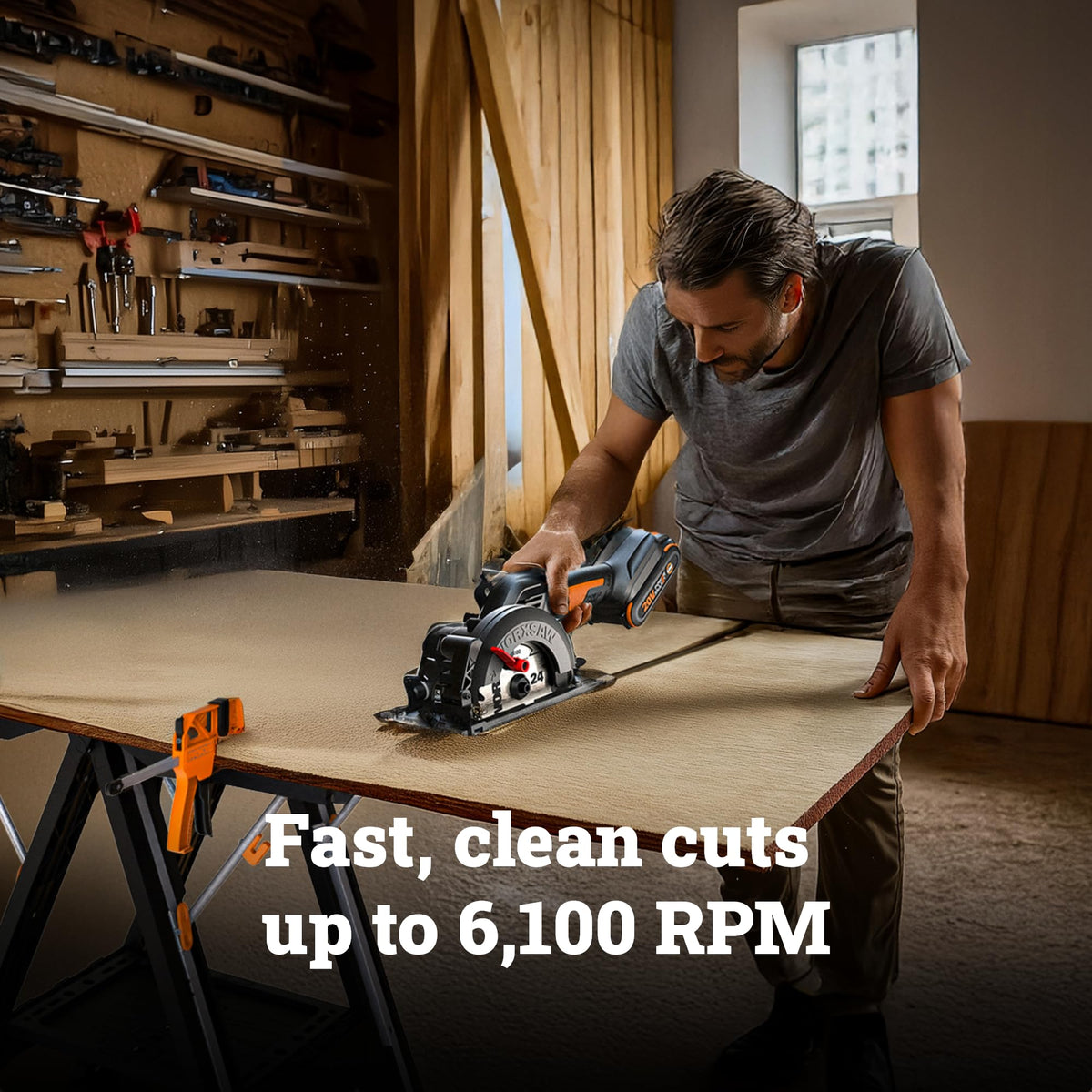 Worx WX531L 20V WORXSAW 4.5" Cordless Compact Circular Saw