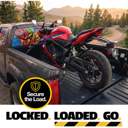 AUGO Retractable Ratchet Straps | 4 Heavy Duty Ratchet Straps Self Retractable Tie Down Straps with Soft Loops & Storage Bag for Motorcycle, Truck, Trailer, Cargo Van | 1200 Lb Break Strength 1” x 10’