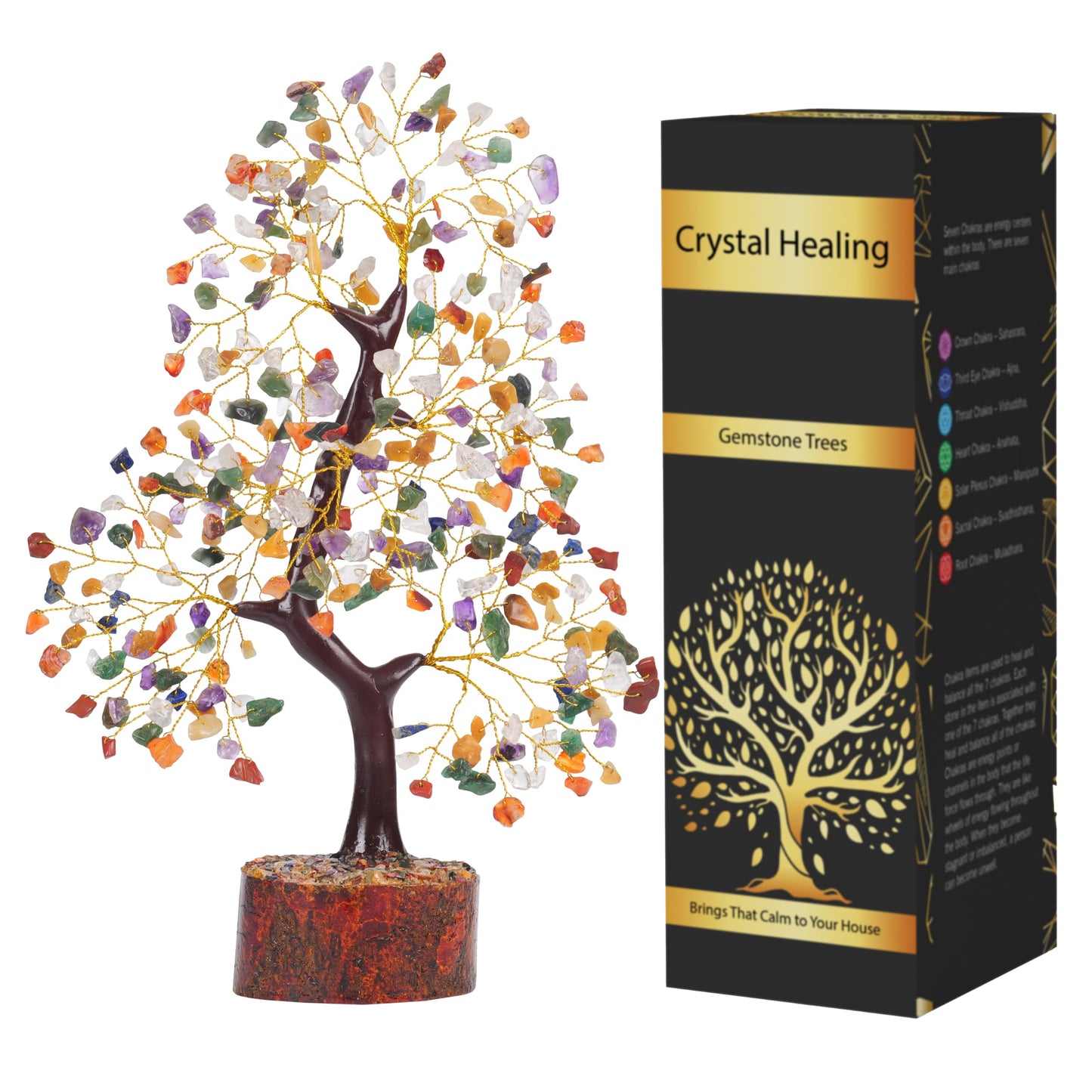 Yuvdipr Chakra Tree of Life Crystal Tree, Chakra Crystals, Gem Tree, Healing Crystals and Stones, Home Decor, Birthday Gifts for Women, Crystal Decorations, Gifts for Crystal Lovers