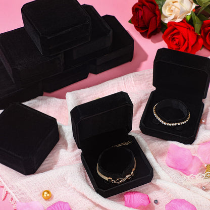 Ecation 24 Pcs Velvet Bracelet Box Classic Black Bracelet Gift Box Case for Jewelry Gift Storage Bangle Organizer Holder for Wedding Engagement Proposal Birthday Anniversary Jewelry Display