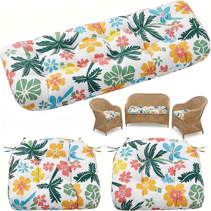1 MIDDLE ONE Wicker Chair Cushions 3 Pieces Set