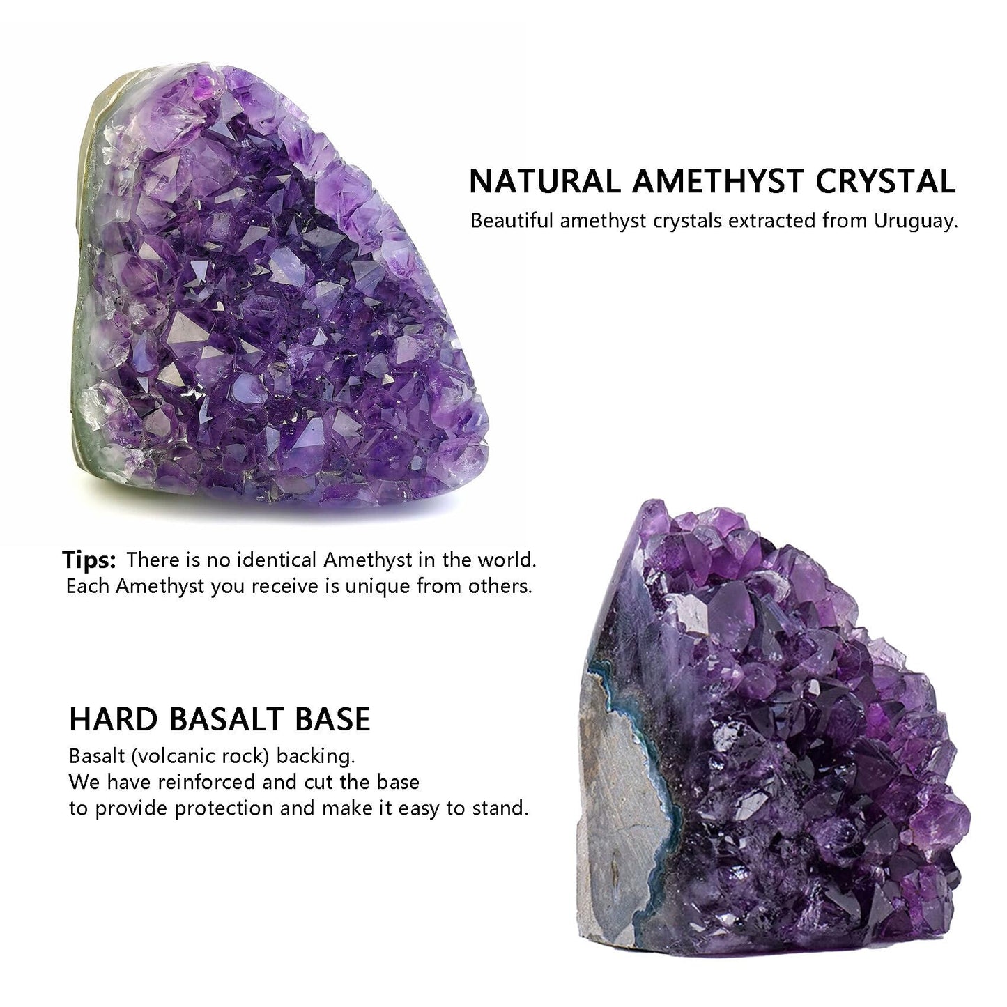 Amethyst Cluster Quartz Crystal Rock Raw Stone Purple Crystals Geode Healing Crystals 0-0.5LB