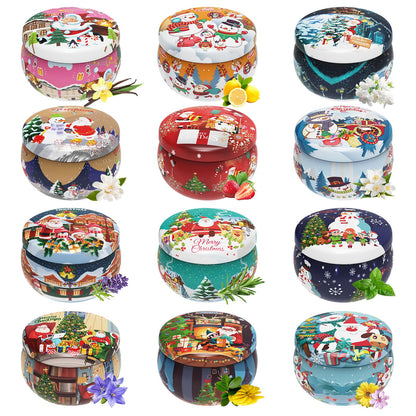 Christmas Candles Gifts for Women, Primevolve Scented Candles Set for 12 Bulk Home Aromatherapy, Strongly Fragrance Long Lasting Portable Travel Tin for Spa Bath Yoga