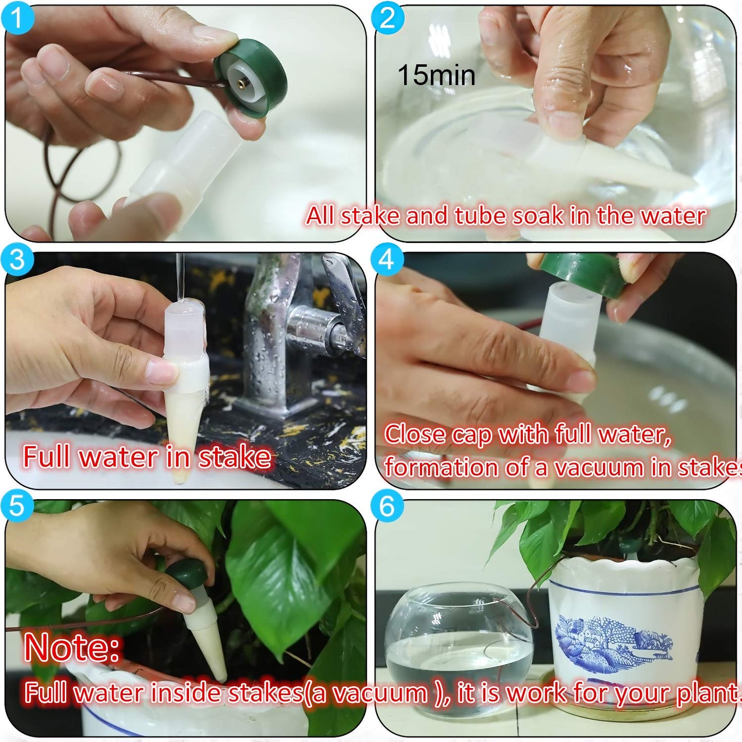 Watering Stakes Automatic Watering System, 10 Pack Plant Self Drip Irrigation Slow Release for Indoor or Outdoor Houseplants
