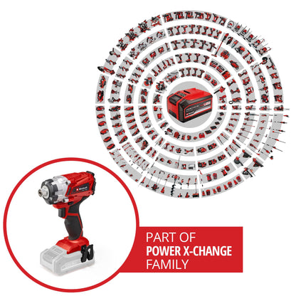 Einhell Power X-Change 140Nm Cordless Impact Driver - 18V, 2300 RPM, 1/4" Hex Bit Mount, LED Light - TE-CI 18/1 Li Solo Battery Powered Impact Drill (Battery Not Included), Red