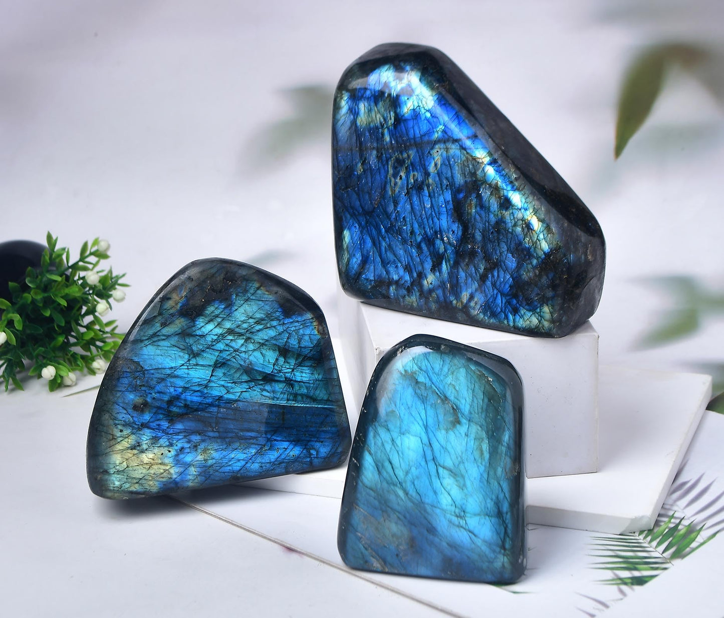 FZBHRO Large Labradorite Rock Polished Slab Block Healing Crystal Stone for Meditation Gift Home Decor 0.8-1.3 Pound