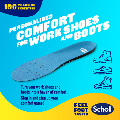 Scholl GelActiv Work Insoles for Men, All Day Comfort at Work, Shock Absorption and Comfort Cushioning with GelWave Technology, UK Size 7-12