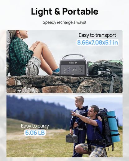 DaranEner Portable Power Station 56000mAh, 179.2Wh LiFePO4 Battery Backup w/ 2 300W (Peak 600W) AC Outlets, 1.5hrs Fast Charging, Power Bank for Hurricane Emergency/Outdoor Camping/RVs/Home Use