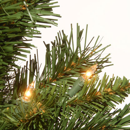 National Tree Company 24 in Pre-Lit Majestic Fir Mini Artificial Christmas Tree, 35 Clear Lights, 71 Tips, Red Cloth Base, Green