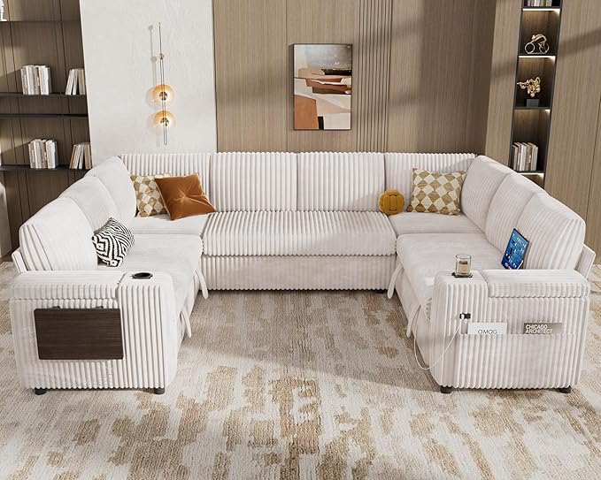 Vipbear 111" Modular Sectional Sleeper Sofa