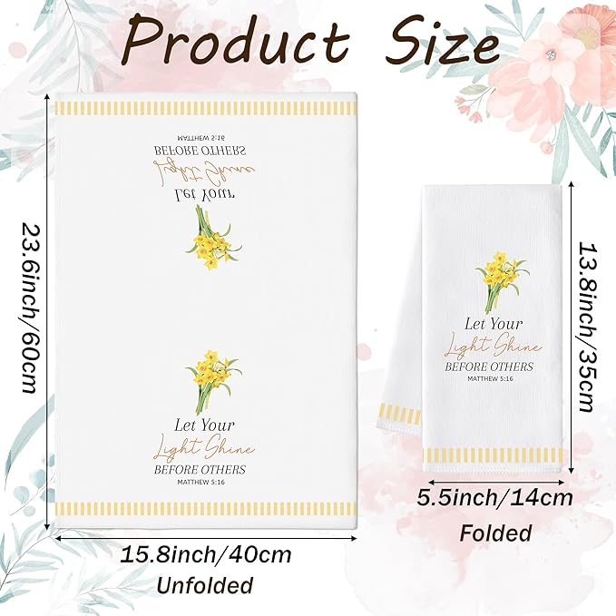 GROBRO7 Bible Floral Hand Towel