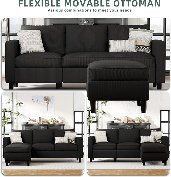 SUNLEI L-Shaped Sectional Sofa, Sectional Couches
