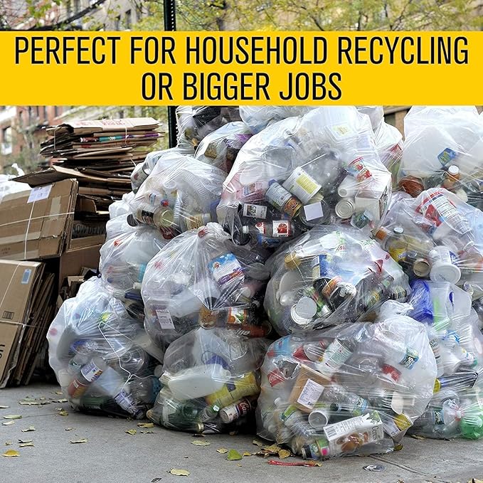 Aluf Plastics 45 Gallon 2.0 MIL Clear Garbage Bags
