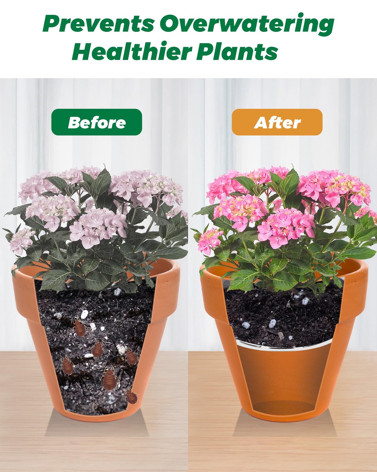 KOROI 4 Packs Planter Insert for Large Pots,Plant Pot Insert 13" Stainless Steel Durable Flower Pot Filler & Plant Riser with Drainage Holes to Elevate Plants to Reduce Soil Usage(13 inches*4 Packs)