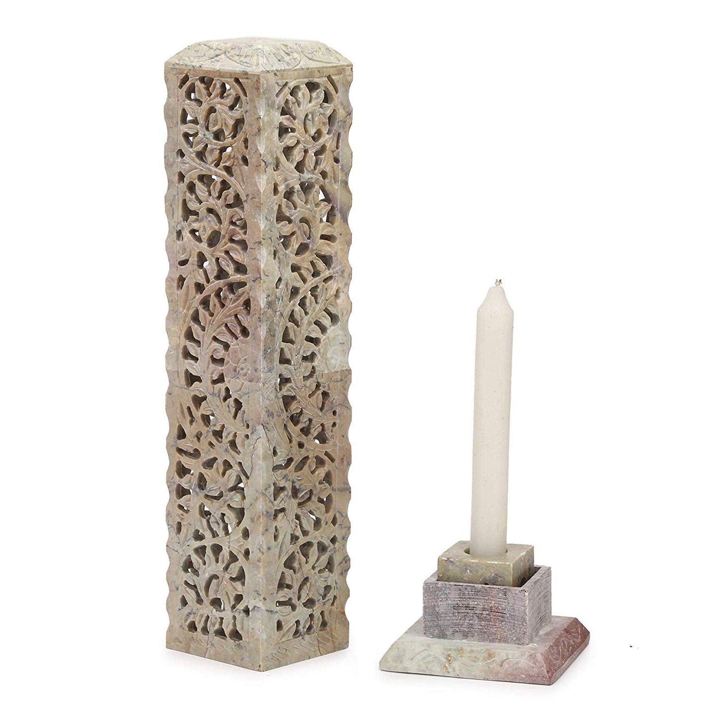 Marble Soapstone Incense Stick Burner | Candle Stick Holder | Tea Light Burner with Marble Soapstone Candle Aroma Burner | Oil Diffuser | Tea Light Holder | Wax Burner.