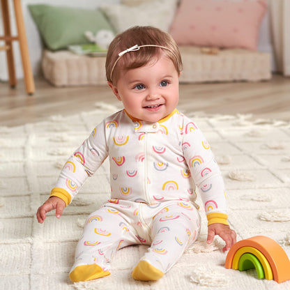 Gerber Baby Girls 4 Pack Sleep 'N Play Footie Golden Floral 0-3 Months