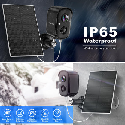 Security Cameras Wireless Outdoor, 2K Battery Powered AI Motion Detection Spotlight Siren Alarm WiFi Surveillance Indoor Home Camera, Color Night Vision, 2-Way Talk, Waterproof, Cloud/SD Storage