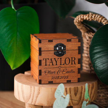 Candle in Engraved Wooden Box, Personalized Gifts for Couple, Engagement, Personalized Wedding gifts Anniversary