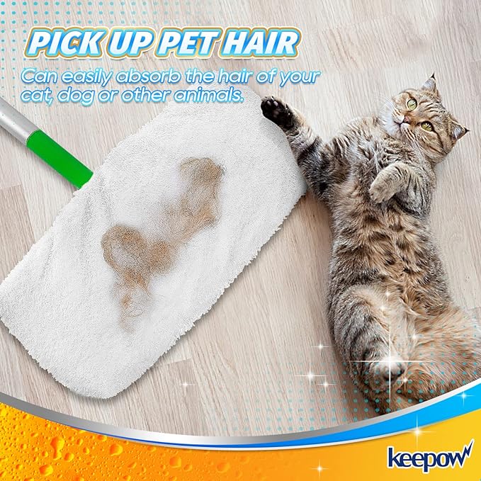 KEEPOW Reusable Dry Sweeping/Wet Mopping Cloths Compatible