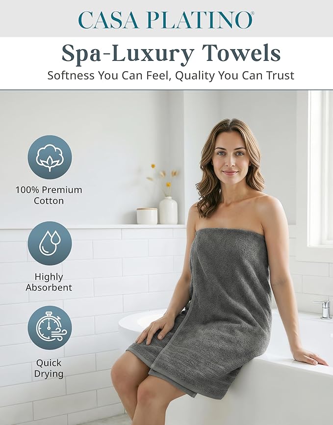 100% Cotton Bath Towels Set of 24 – 2 Bath Sheets, 2 Large Bath Towel, 2 Gym