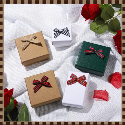 YGDZ Mini Christmas Bows, 50PCS Burlap Bow Buffalo Plaid Bows for Craft, Small Bows for Christmas Tree Decor, Tiny Ribbon Bows for Gift Wrapping