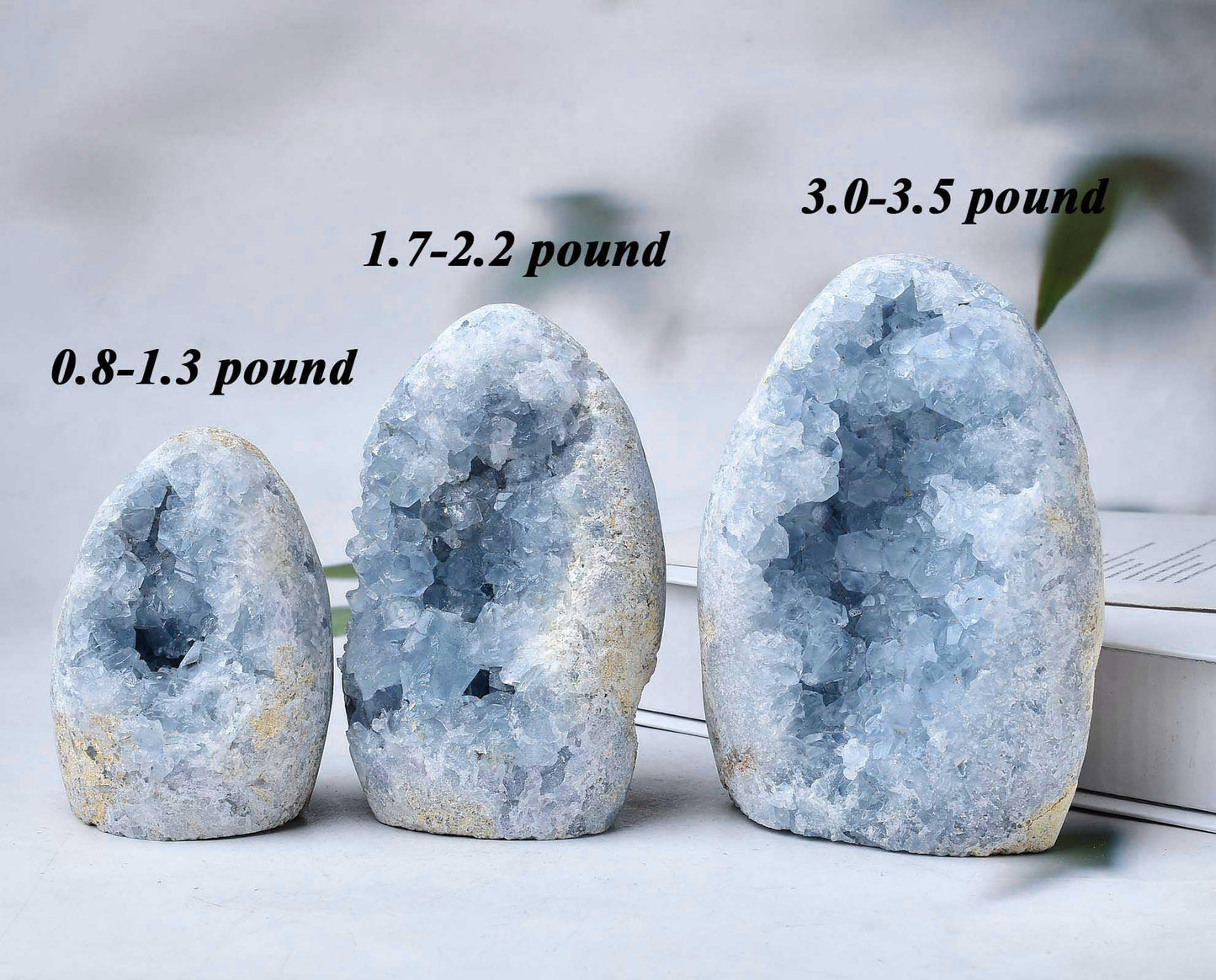 FZBHRO Large Blue Celestite Cluster Geode Healing Crystal Stone Collection Mineral Specimen Home Office Decor Meditation Gifts 1.7-2.2 Pound