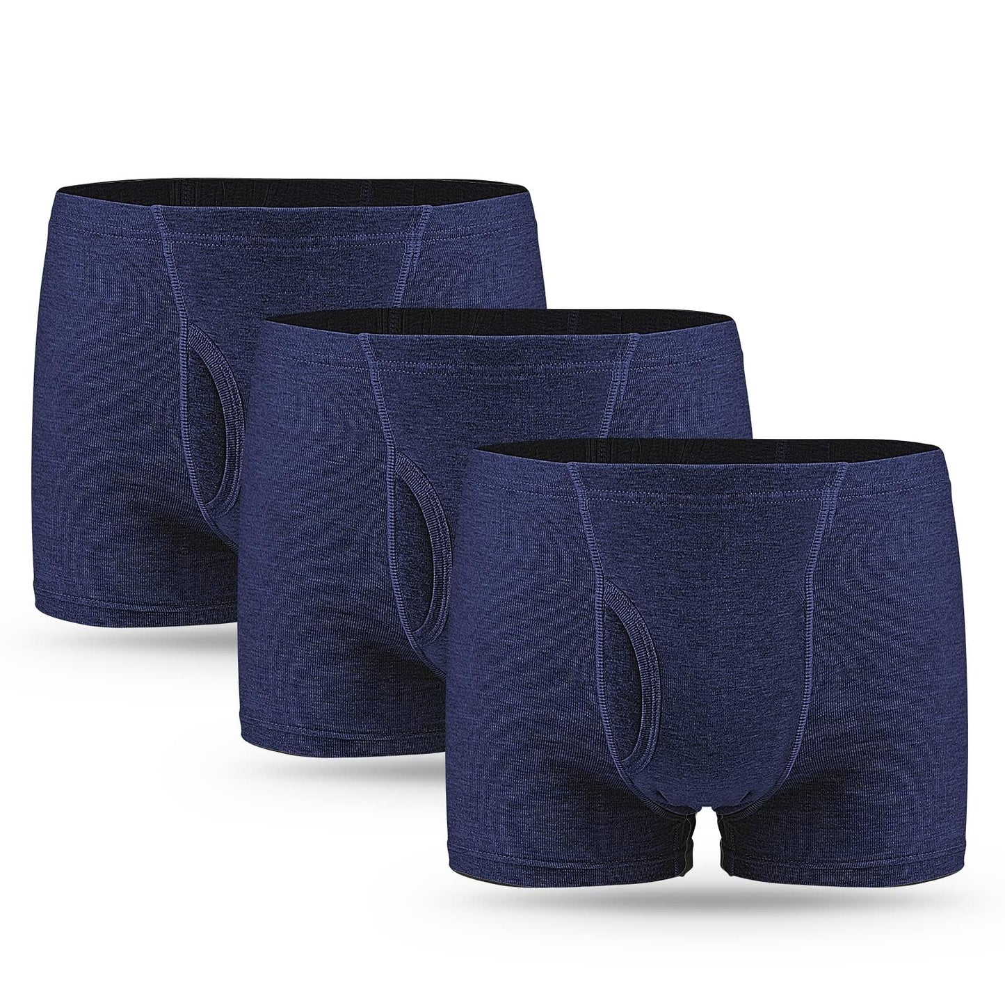 3 Pcs Men’s Incontinence Pants Incontinence Boxer Brief with Absorbent Pad 300 ML Urine Volume Cotton Washable Reusable Leakproof Incontinence Pants for Men Blue Size XL