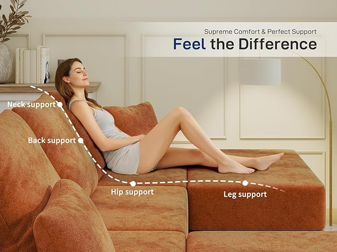 Living&Giving 128" U-Shaped Cloud Sectional Couch