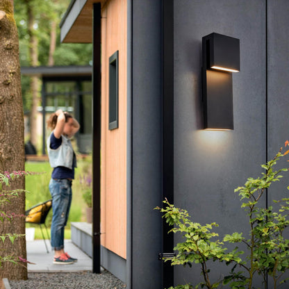 Tarentlight Modern LED Outdoor Wall Sconce 17W Integrated LED Outdoor Wall Mount,Anti Rust Textured Black Suit for Wet Locations and All Rooms,Easily Installed in Any Direction.Bulb Included.