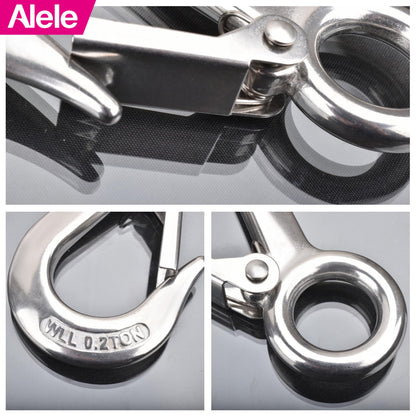 Alele 2Pack Grab Hooks, Slip Hooks,Stainless Steel Lifting Hook Rigging Accessory (Grab Hooks 200Kg 2p)
