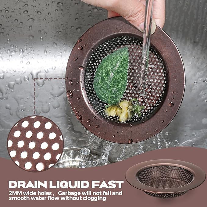 Retisee 2 Pcs Sink Strainer Stainless Steel Kitchen Sink Drain Strainer Basket