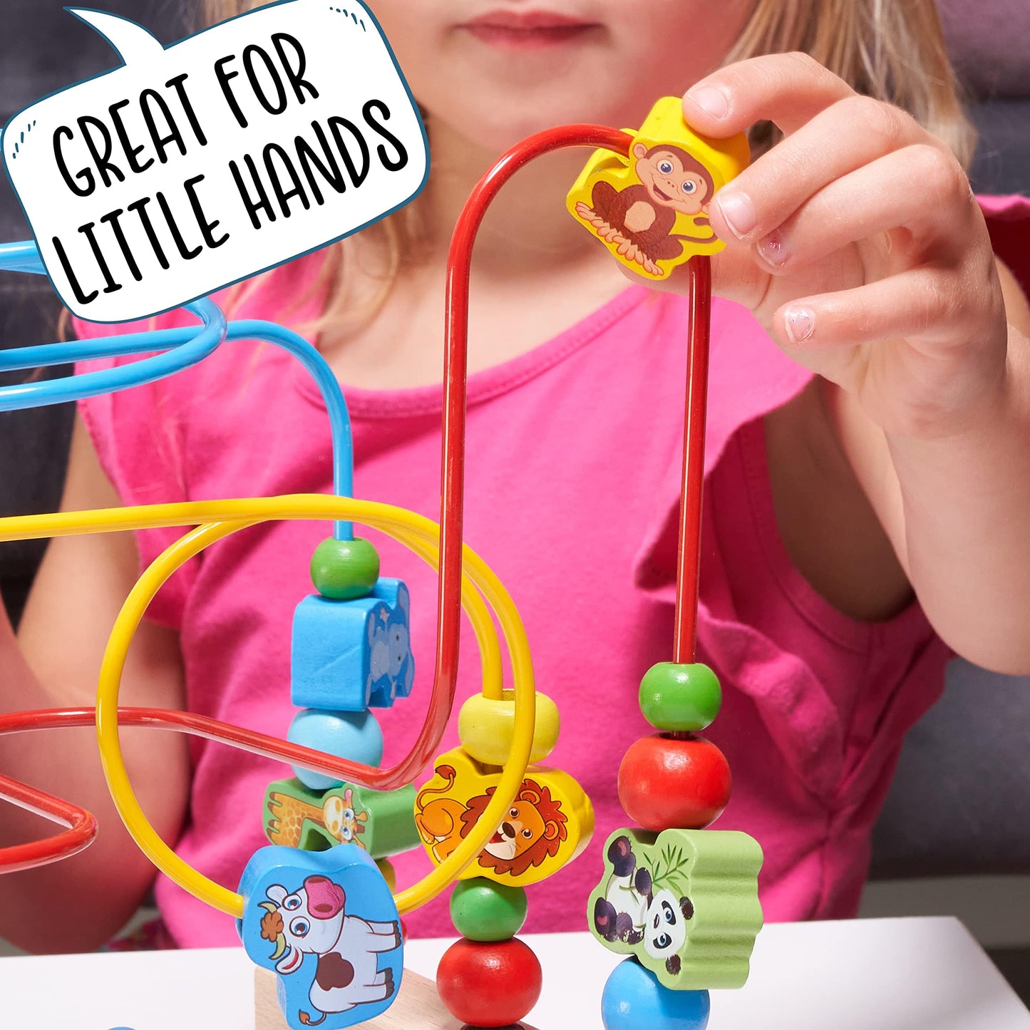Jaques of London Activity Cube | Premium Wooden Activity Cube for Toddlers with Bead Maze and Abacus | Fun and Educational Bead Maze Toy | Wooden Activity Table for Early Learning | Since 1795
