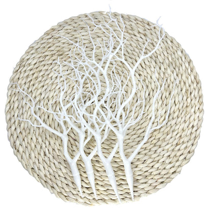 Threemonkys 13.8 inches Artificial Coral Branches Fake Antler Branches Small Branches for Home Decoration Flower Arrangement Wedding Christmas Halloween Festival (White 4PCS)