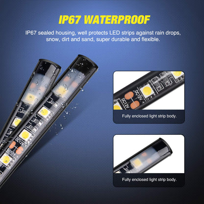 Nilight 3PCS 60 Inch Bed Light Strip 270 LED with On/Off Switch Blade Fuse Splitter Extension Cable for Cargo Pickup Truck SUV RV Boat,2 Years Warranty