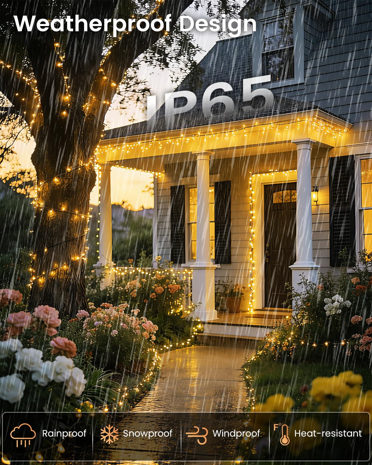 2Pack 240LED Solar String Lights Outdoor Waterproof | Solar Christmas Lights with 8 Modes & Memory, Auto On/Off Solar String Lights for Outside Xmas Tree Garden Yard Patio Wedding Decor (Warm White)