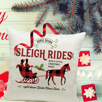 Hlonon Christmas Pillow Covers 18 x 18 Inches Set of 4 - Xmas Series Cushion Cover Case Pillow Custom Zippered Square Pillowcase