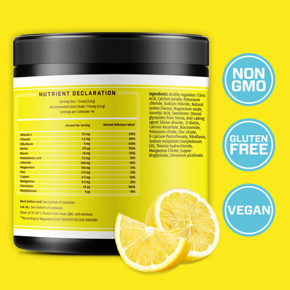 Key Nutrients Electrolytes Powder - Multivitamin & Minerals Electrolytes - 90 Servings of Refreshing Lemonade - Hydration Powder - Supercharged Rehydration Sachets with 16 Vitamins & Minerals