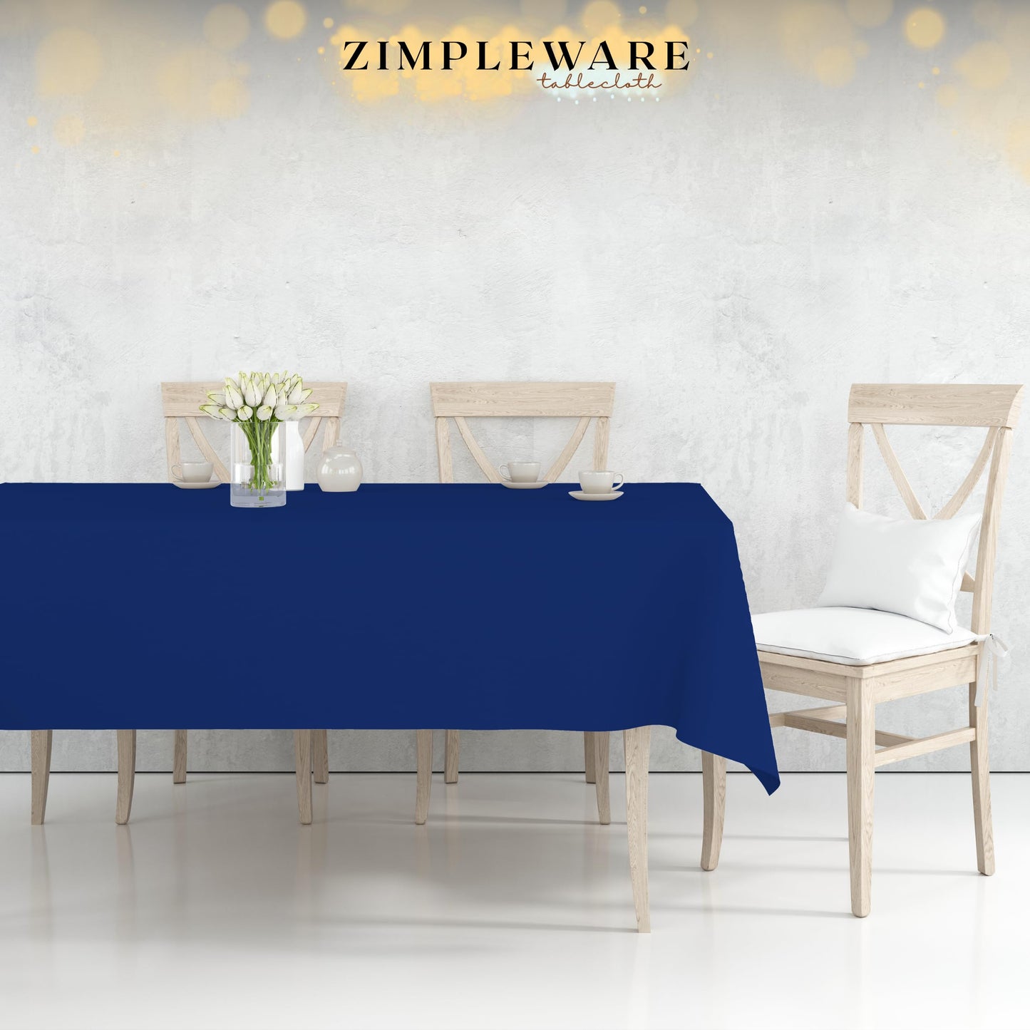 Zimpleware Navy Blue Standard Disposable Plastic Party Tablecloth [12-Pack] 54 x 108” Rectangle Table Cover for Indoor & Outdoor Use by